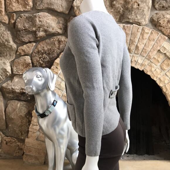 Ann Taylor Factory Petites Gray Double Buttoned Cotton Sweater Cardigan Size SP - Picture 3 of 7